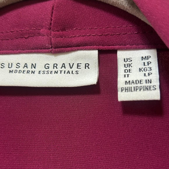 Susan GraverWomen's Raspberry magenta liguid knit Cardigan - Picture 2 of 5